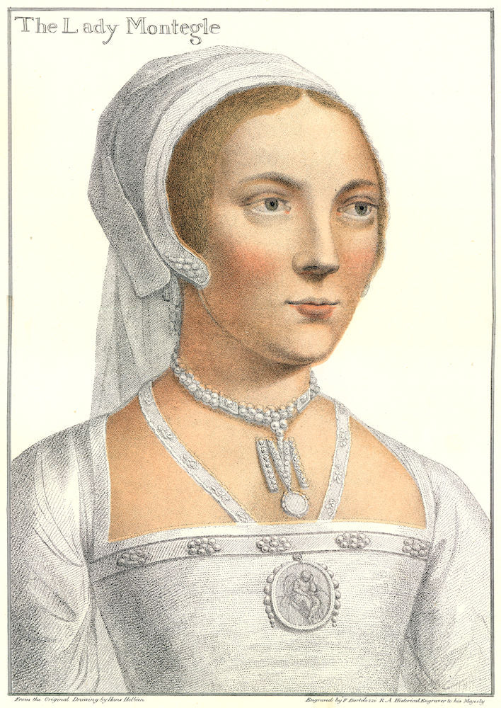 Mary Brandon, Baroness Monteagle by Bartolozzi/Holbein. Henry VIII's court 1884